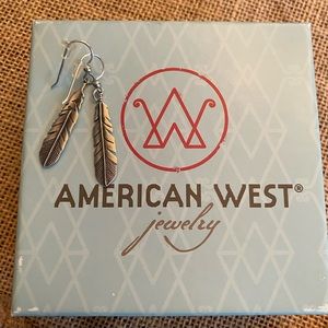 American West sterling silver feather earrings